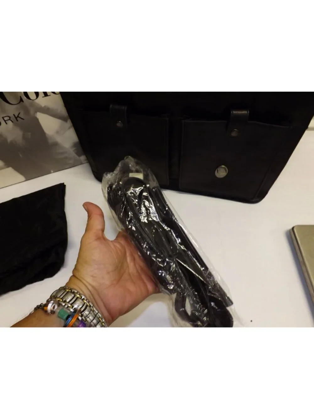 Kenneth Cole New York Black Gen Leather Laptop Briefcase W/ Dust Bag & Box New
